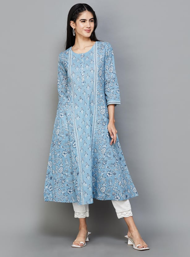 Buy Melange Women Floral Printed A Line Kurta From Melange At Just Inr