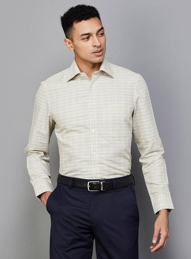 Buy Louis Philippe Men Checked Regular Fit Formal Shirt From Louis