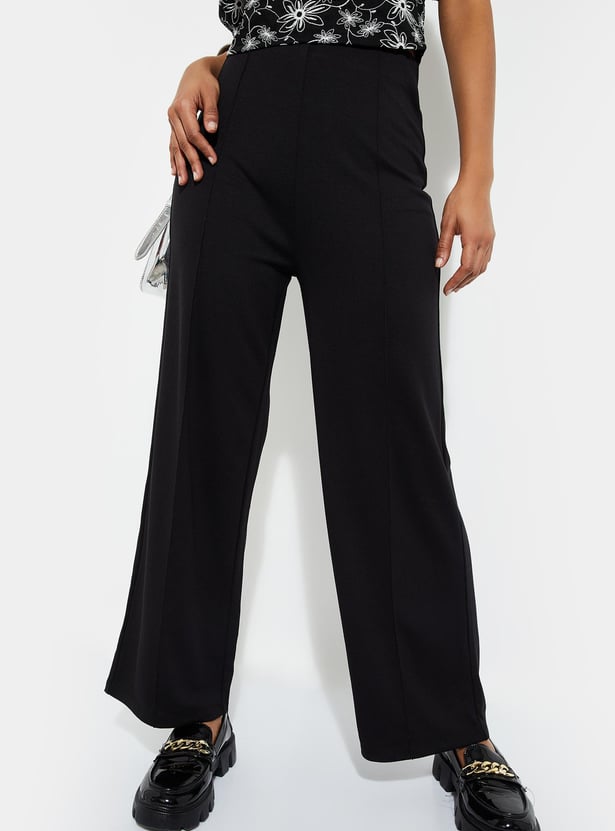 Buy Urb N Women Wide Leg Pintuck Trousers Online At Just Rs