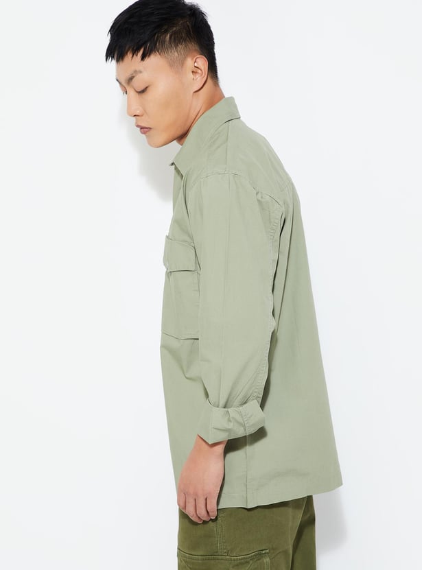 Buy Urb N Men Relaxed Fit Solid Flap Pocket Shirt Online At Just Rs