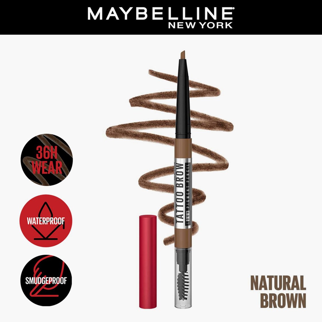 MAYBELLINE NEW YORK Tattoo Brow Pencil - Natural Brown - 0.25g