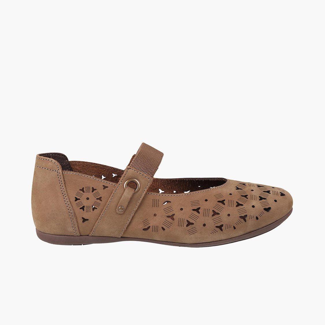 Perroquet Shoes Perforated Dots Mary Janes - Plum Leather main image 0