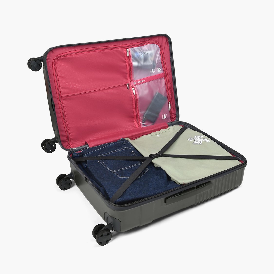 CARLTON Alumina Ribbed Travel Trolley