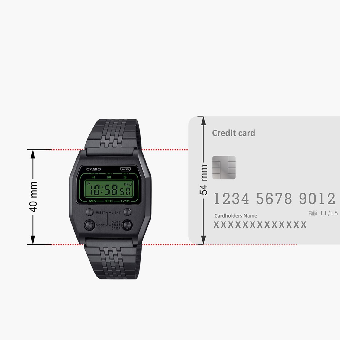CASIO Youth Unisex Digital Watch with Metal Strap - D325