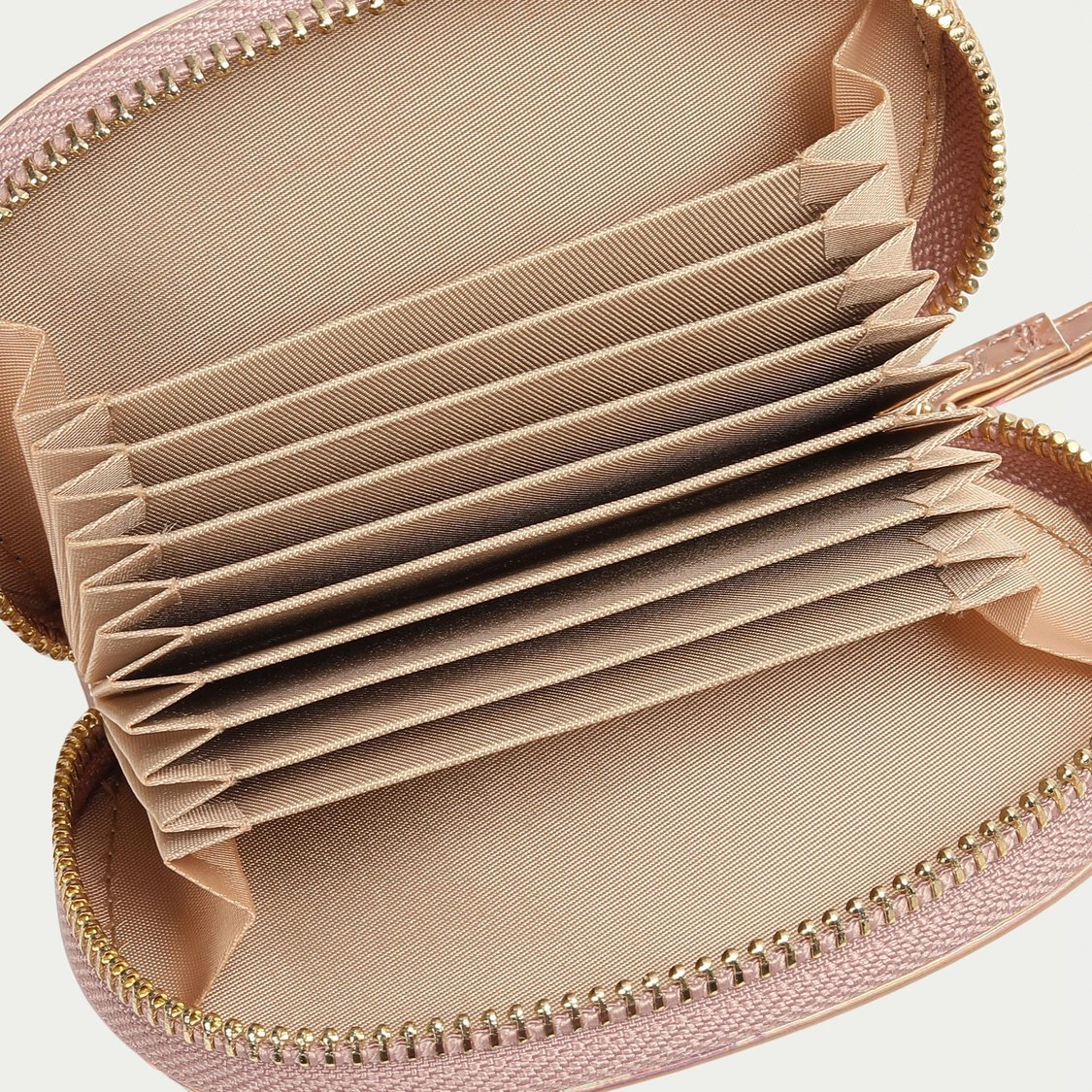 GINGER Women Applique Zip-Around Accordion Wallet