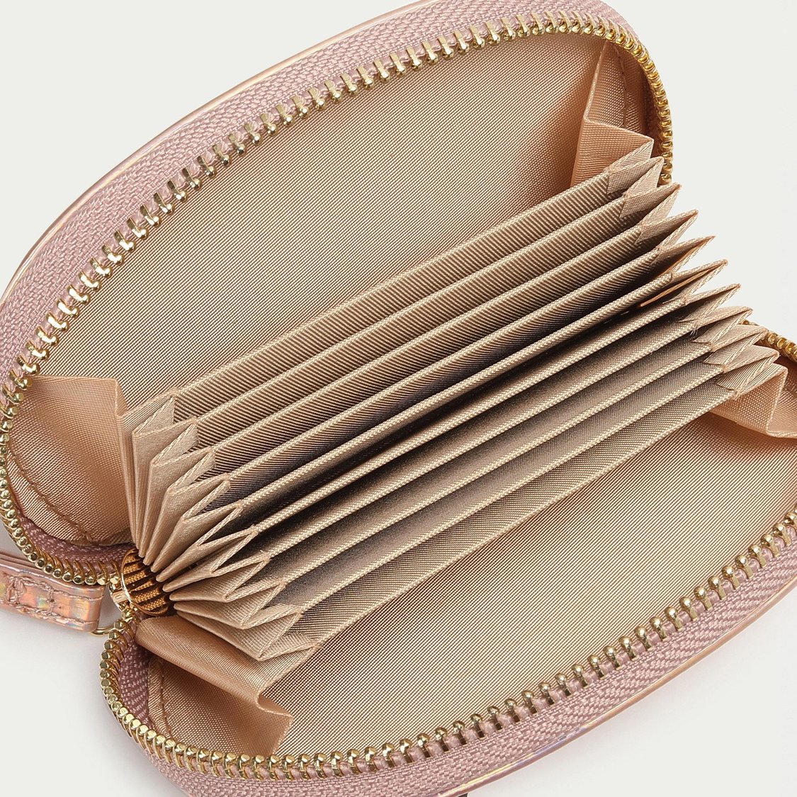 GINGER Women Applique Zip-Around Accordion Wallet
