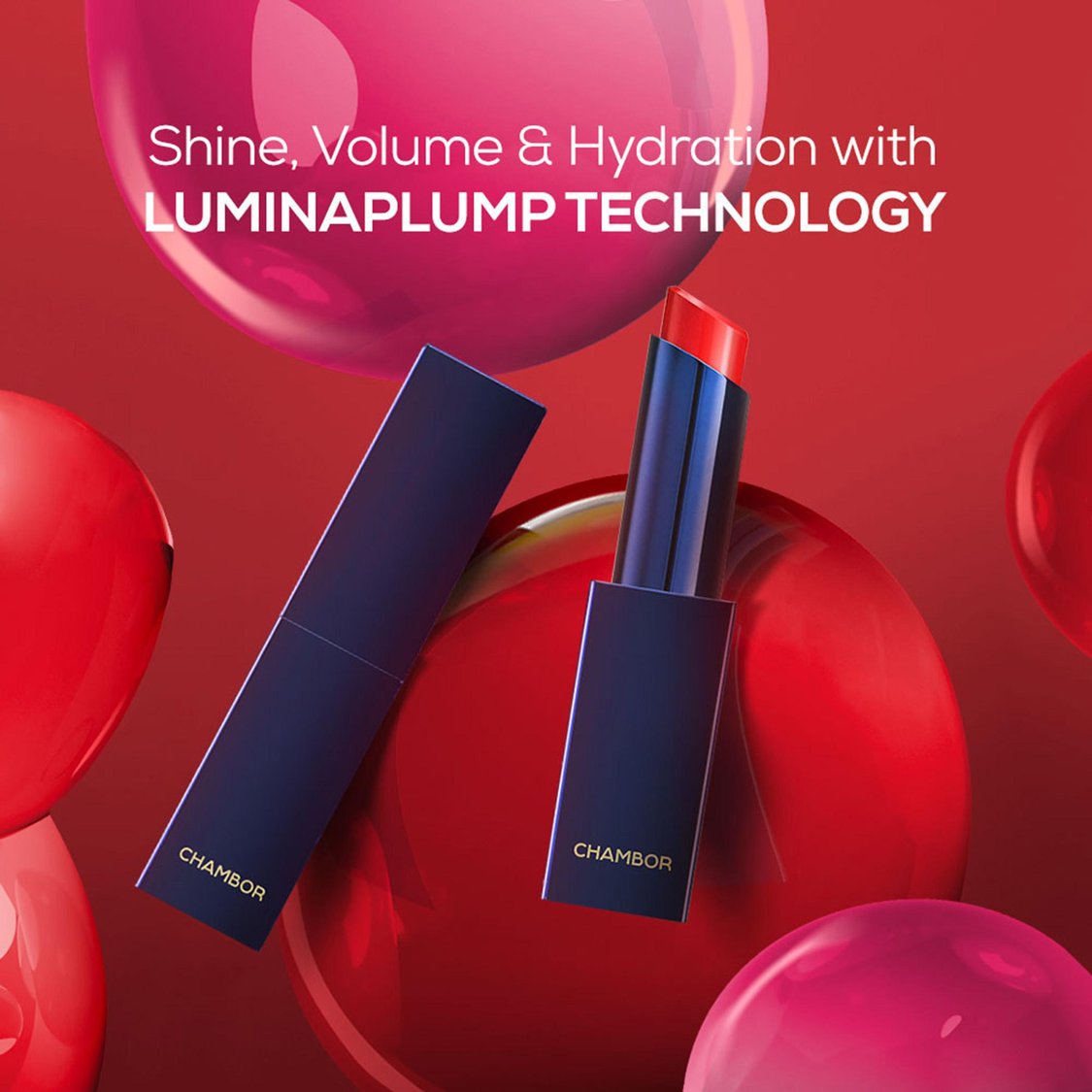 CHAMBOR Colour Studio Tres Shine Plump Lipstick-Ibizan Trance - 345 - 3g