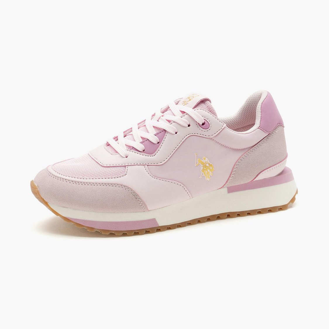 U.S. POLO ASSN. Women Colourblocked Lace-Up Sneakers