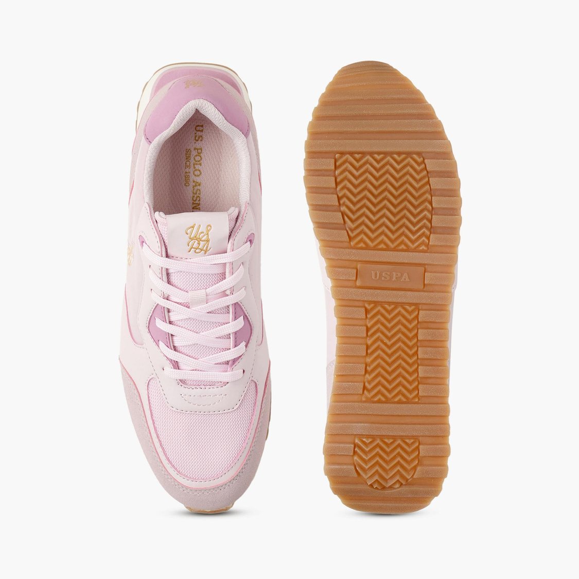 U.S. POLO ASSN. Women Colourblocked Lace-Up Sneakers