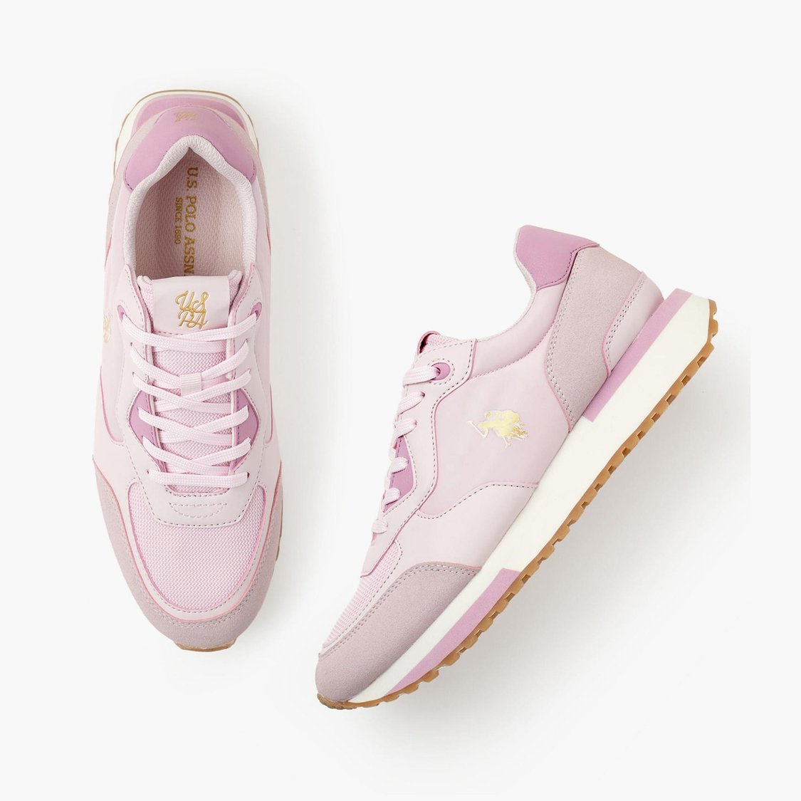 U.S. POLO ASSN. Women Colourblocked Lace-Up Sneakers