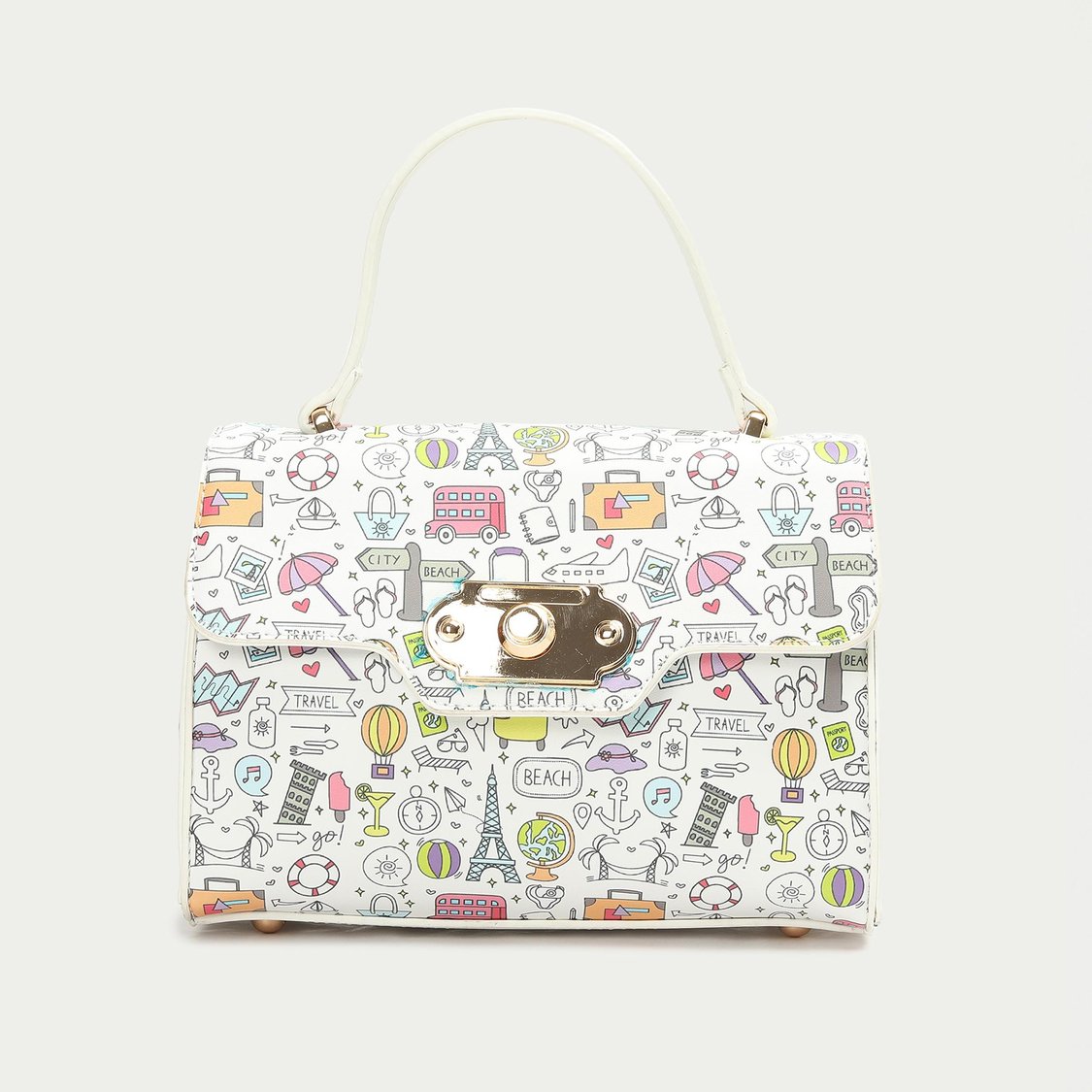 GINGER Women Grafitti Printed Handheld Bag