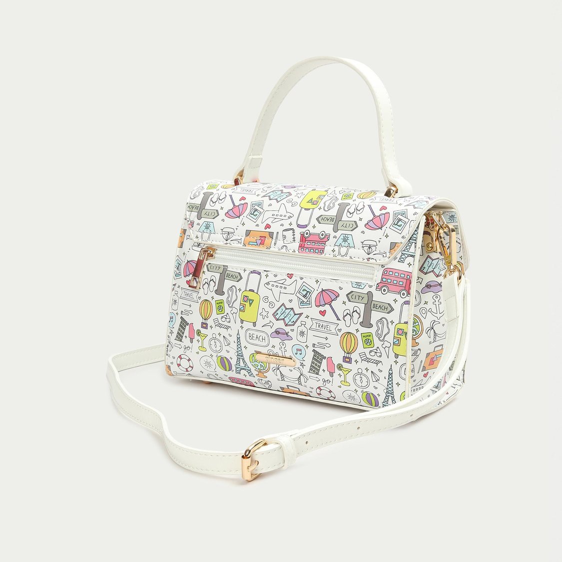GINGER Women Grafitti Printed Handheld Bag