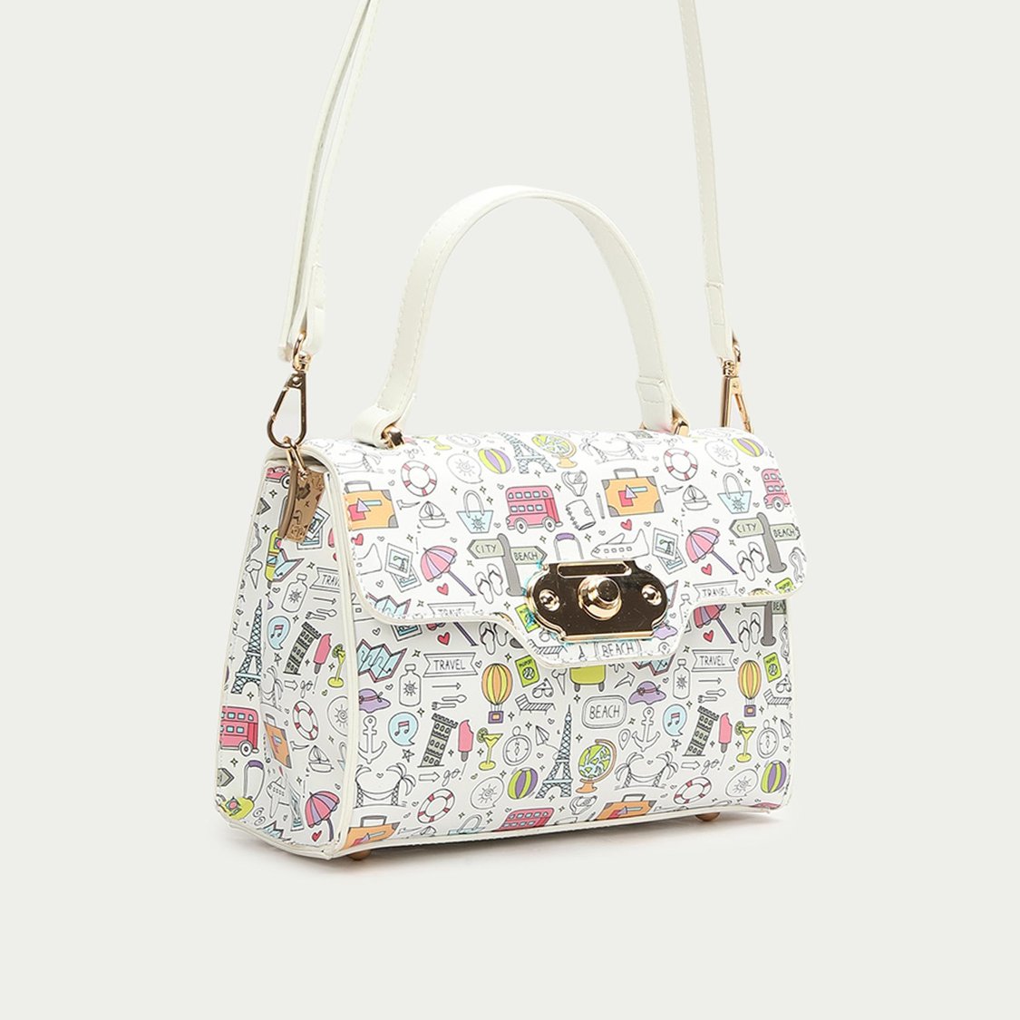 GINGER Women Grafitti Printed Handheld Bag