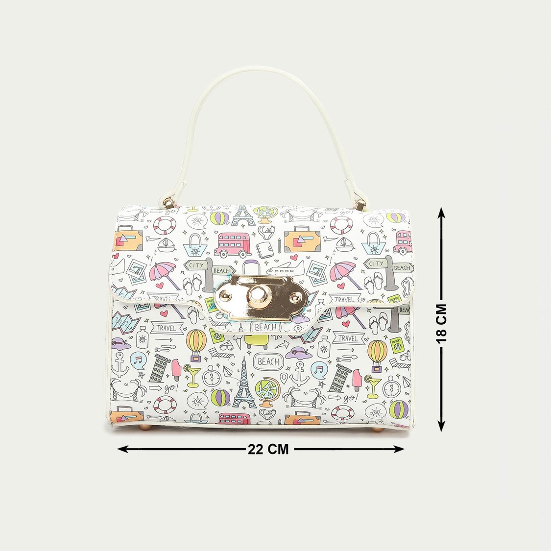 GINGER Women Grafitti Printed Handheld Bag