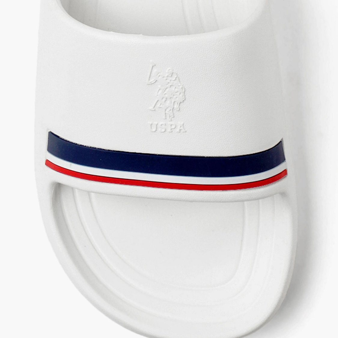 U.S. POLO ASSN. Men Striped Embossed Sliders