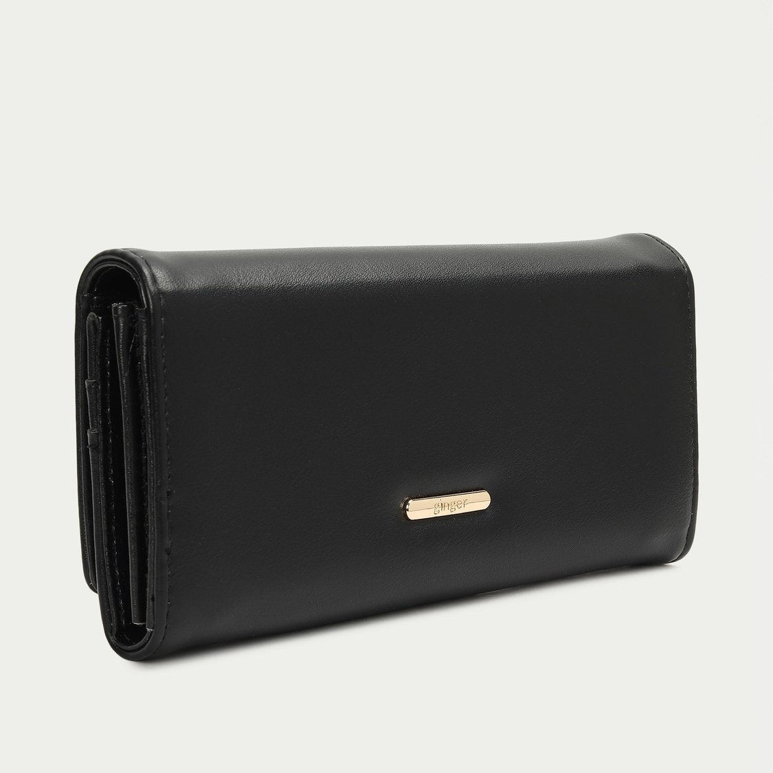 GINGER Women Solid Push-Button Wallet