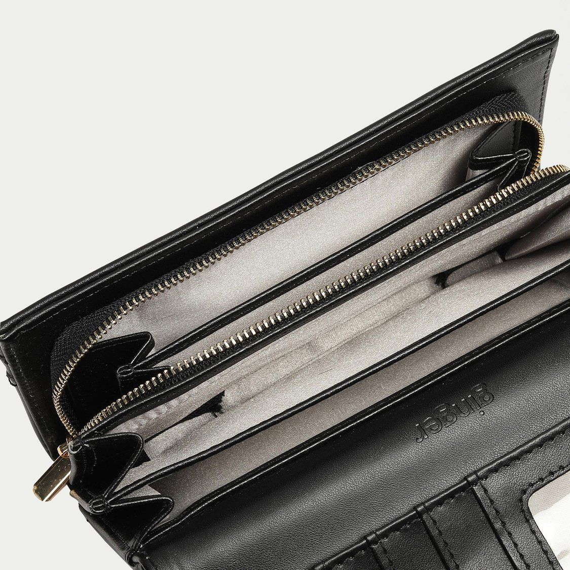 GINGER Women Solid Push-Button Wallet