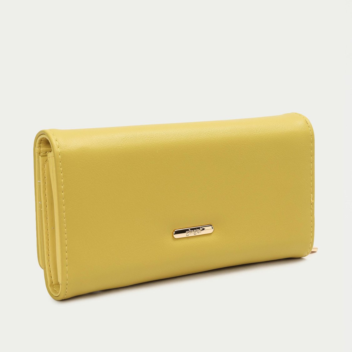 GINGER Women Solid Push-Button Wallet