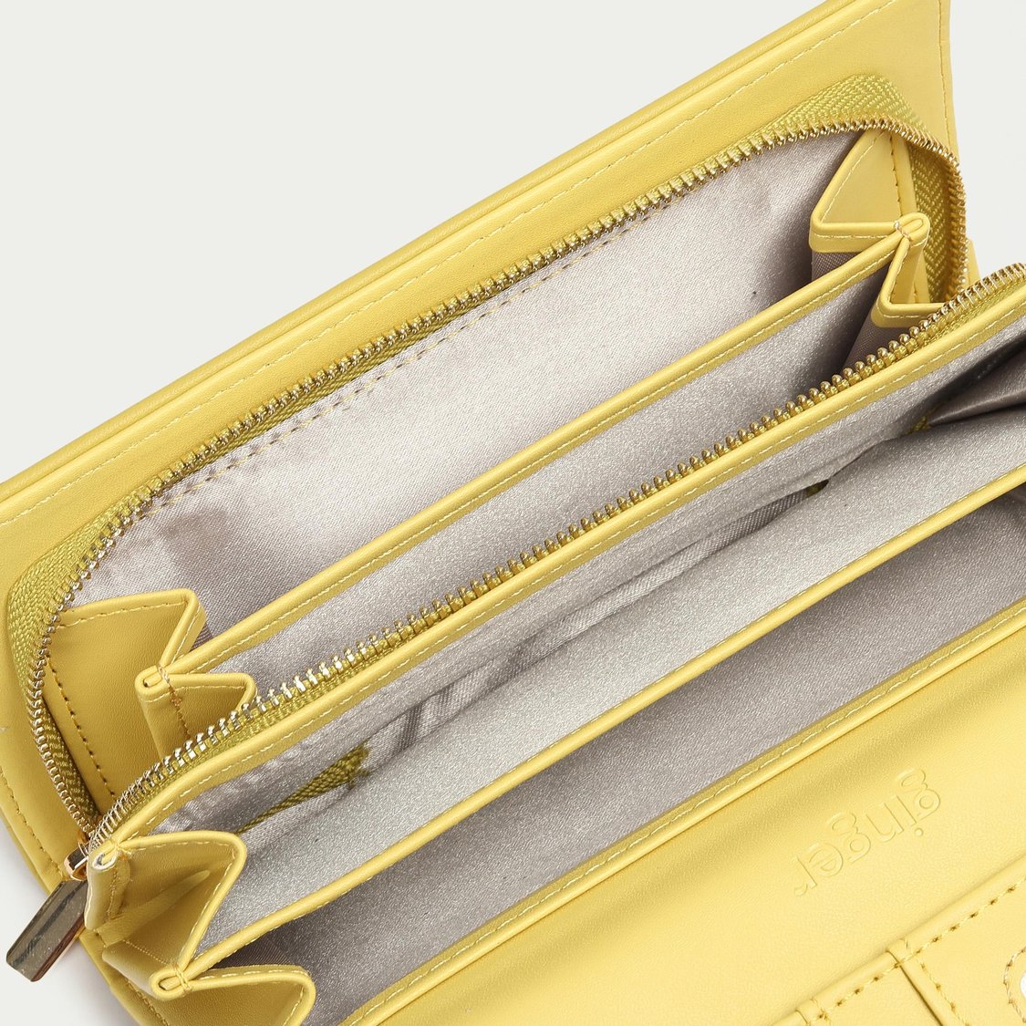 GINGER Women Solid Push-Button Wallet