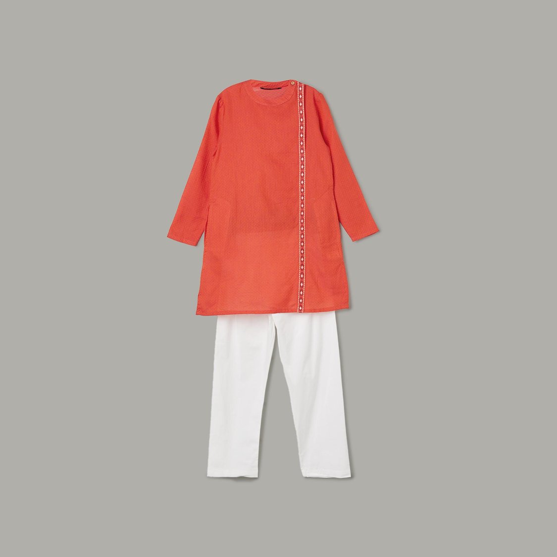 MELANGE Boys Solid Straight Kurta Set