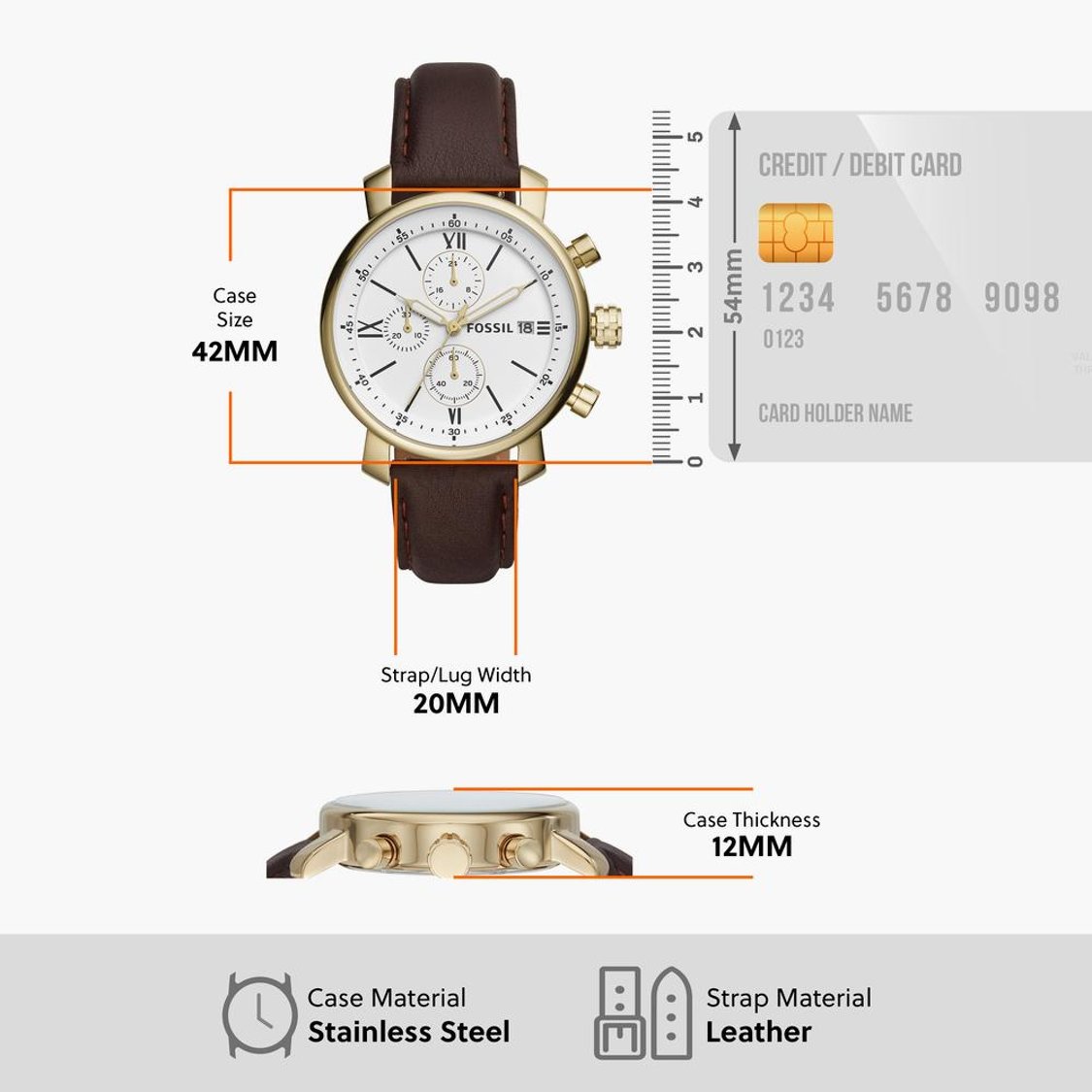 Buy FOSSIL Men Solid Chronograph Watch BQ1009 from Fossil at