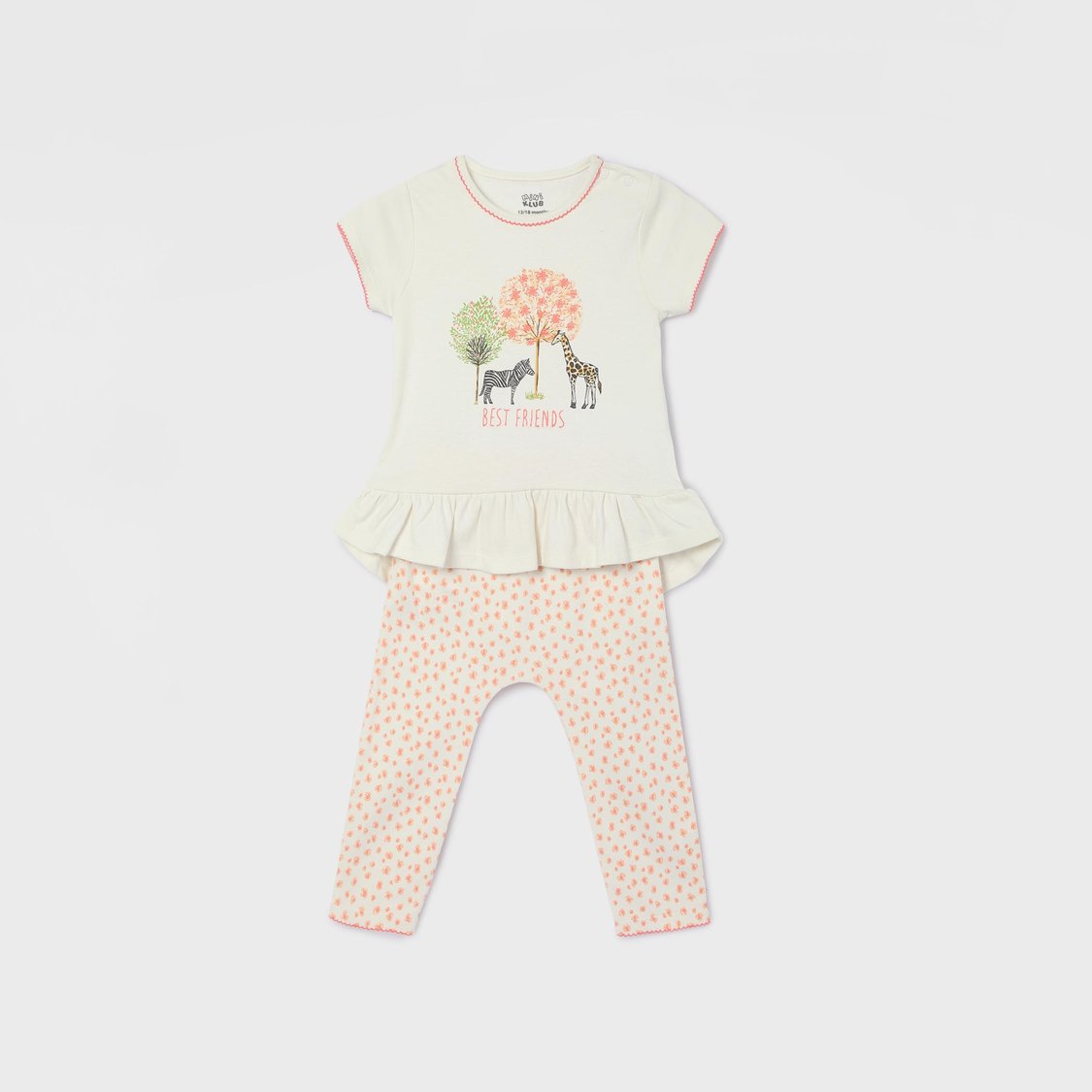 FS MINI KLUB Girls Printed Peplum Top and Leggings