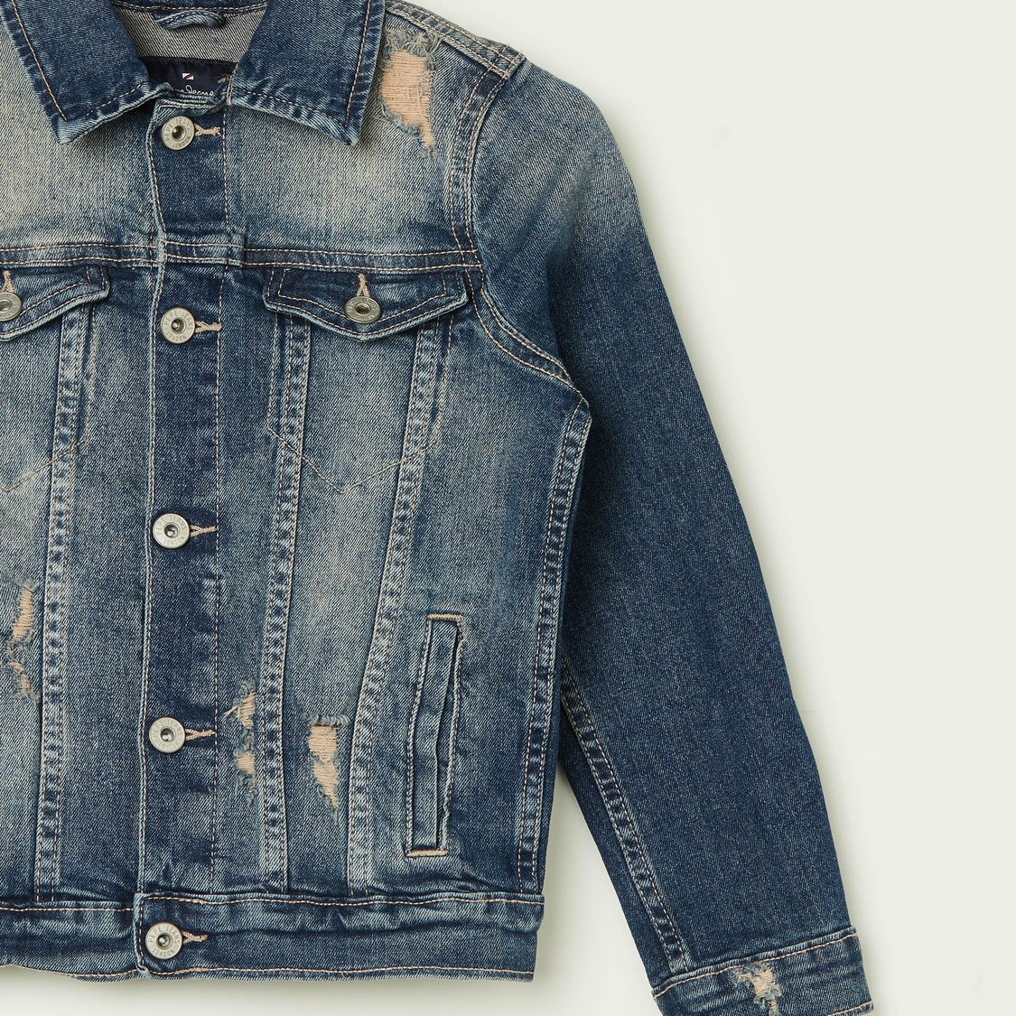 PEPE JEANS Boys Distressed Denim Jacket