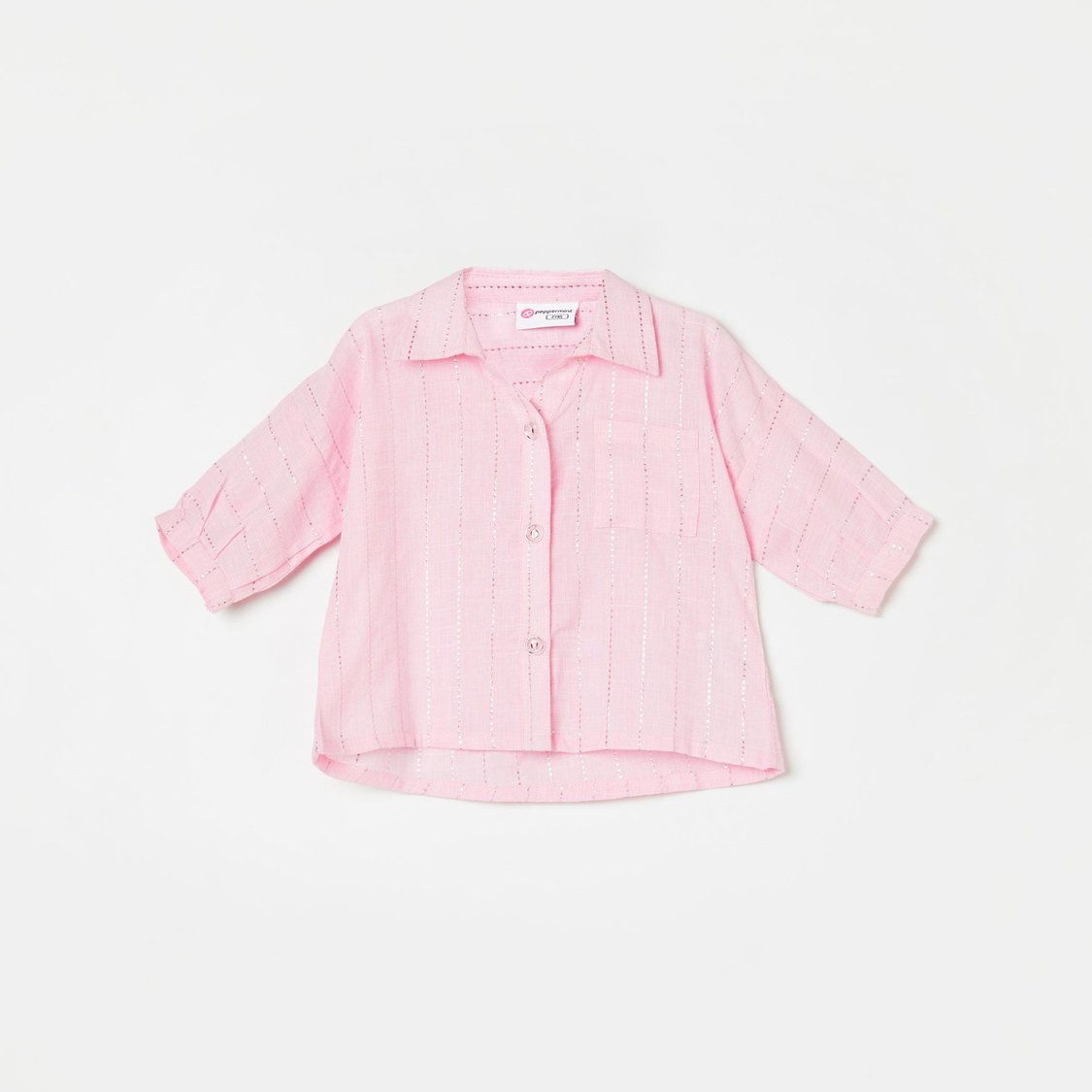 PEPPERMINT Girls Woven Striped Co-Ord Set