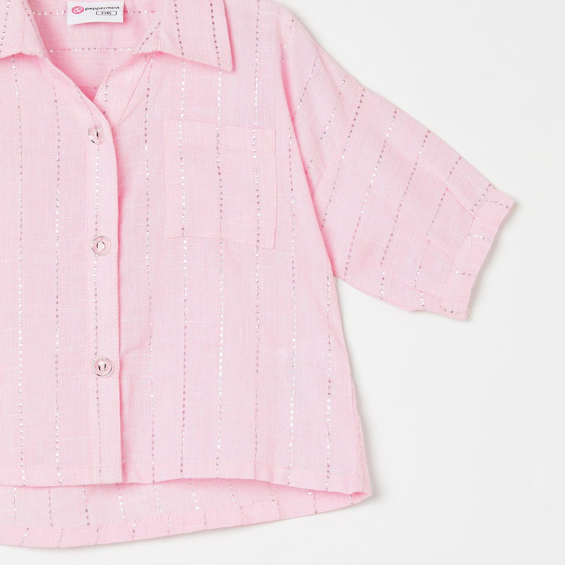 PEPPERMINT Girls Woven Striped Co-Ord Set