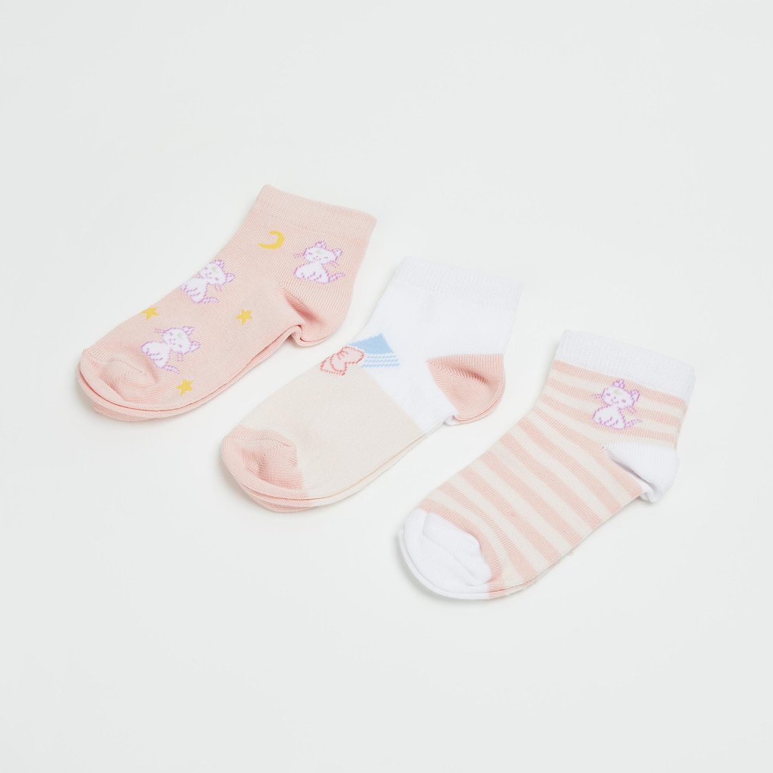 FAME FOREVER Girls Printed Ankle-Length Socks - Pack of 3