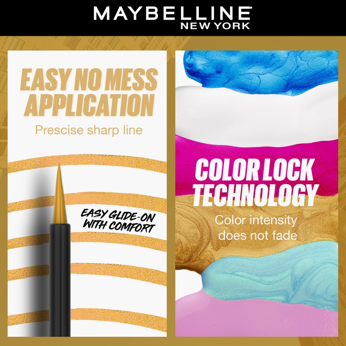 MAYBELLINE NEW YORK Tattoo Play Gold Liquid Eyeliner -  Drop - 2.1ml