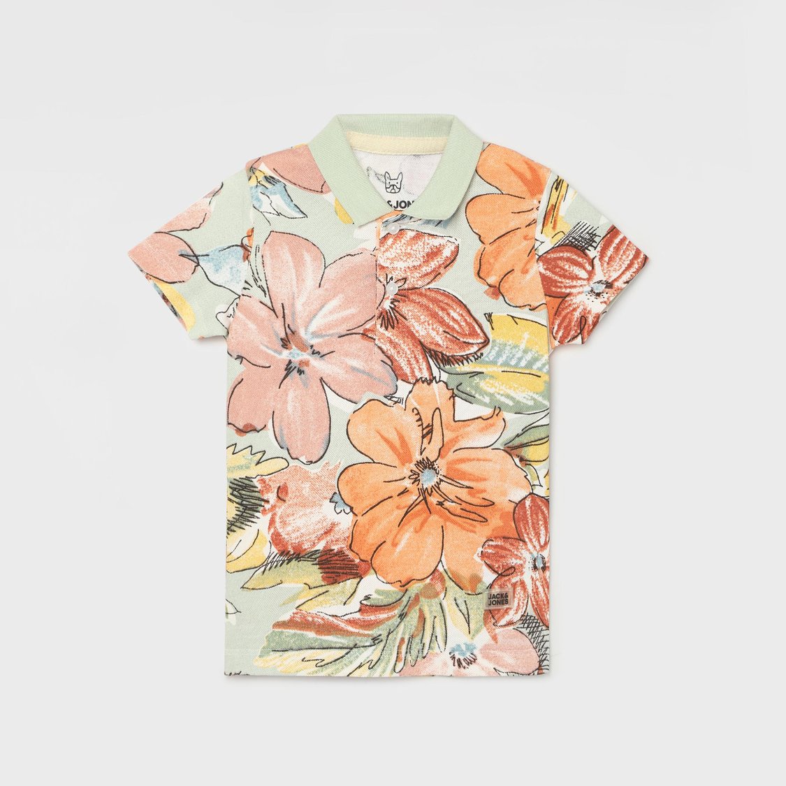 JACK & JONES JUNIOR Boys Floral Printed Polo T-shirt