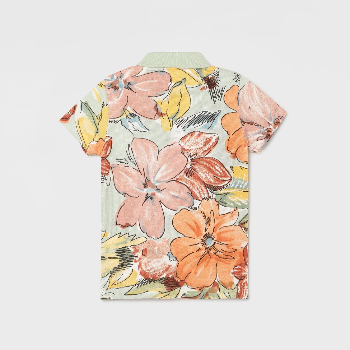 JACK & JONES JUNIOR Boys Floral Printed Polo T-shirt