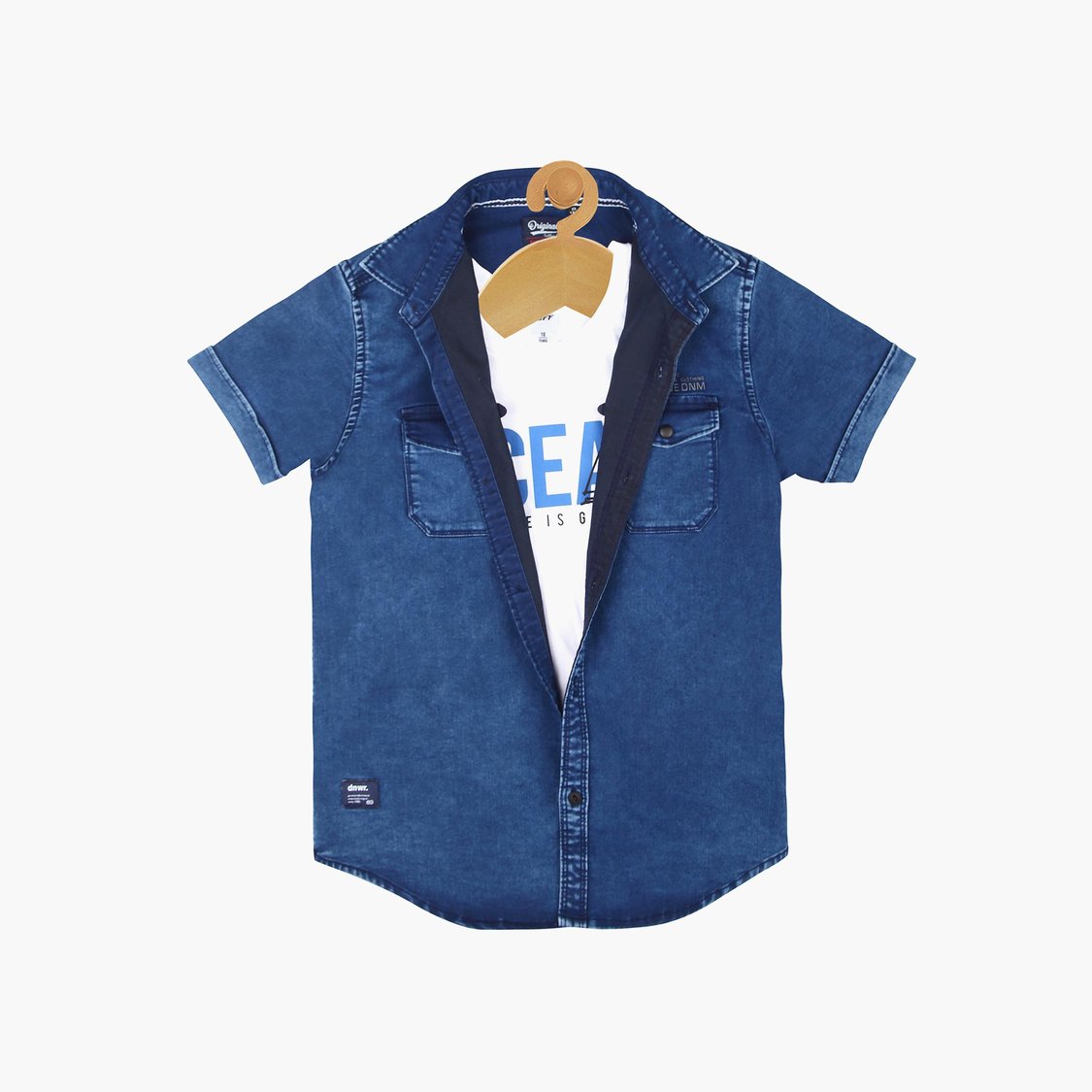 Buy RUFF KIDS Boys Washed Denim Shirt with T-shirt from Ruff Kids