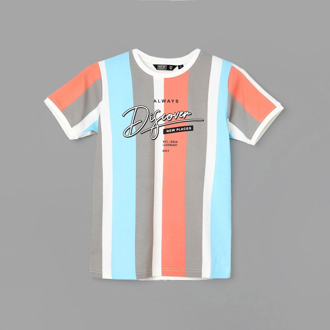 RUFF KIDS Boys Striped Regular Fit T-shirt