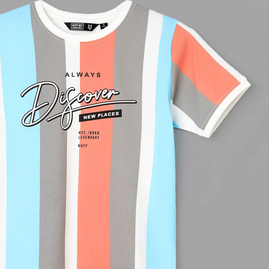 RUFF KIDS Boys Striped Regular Fit T-shirt