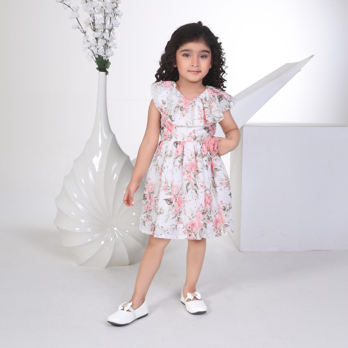 Buy PEPPERMINT Girls Floral Print Fit and Flare Dress from Peppermint ...