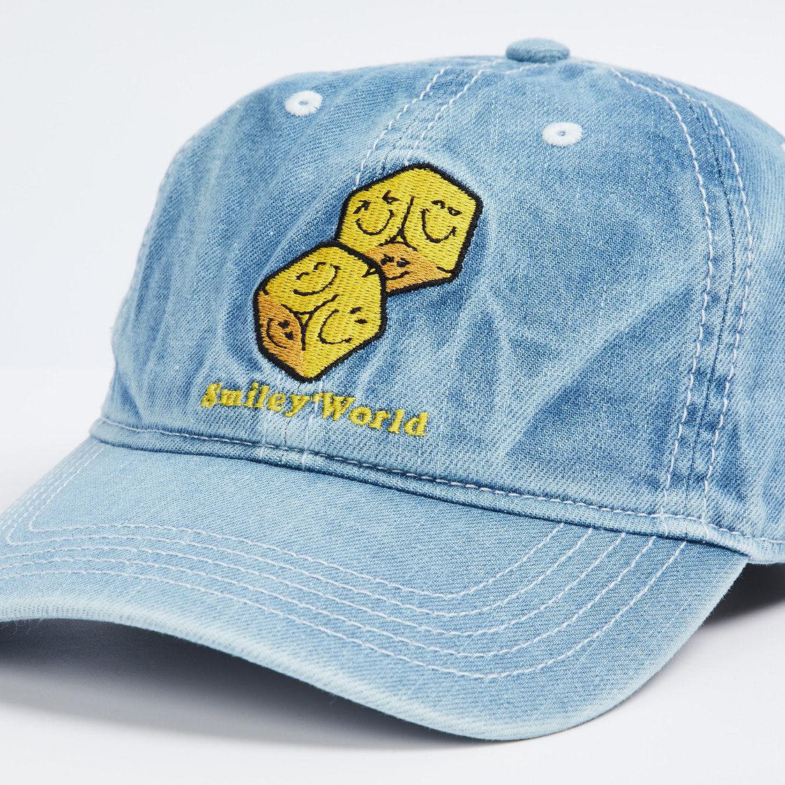 SmileyWorld Men Embroidered Denim Cap