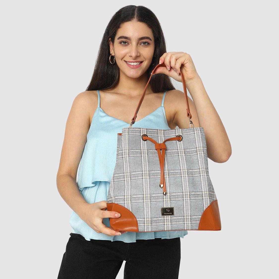 CAPRESE Women Checked Shoulder Bag
