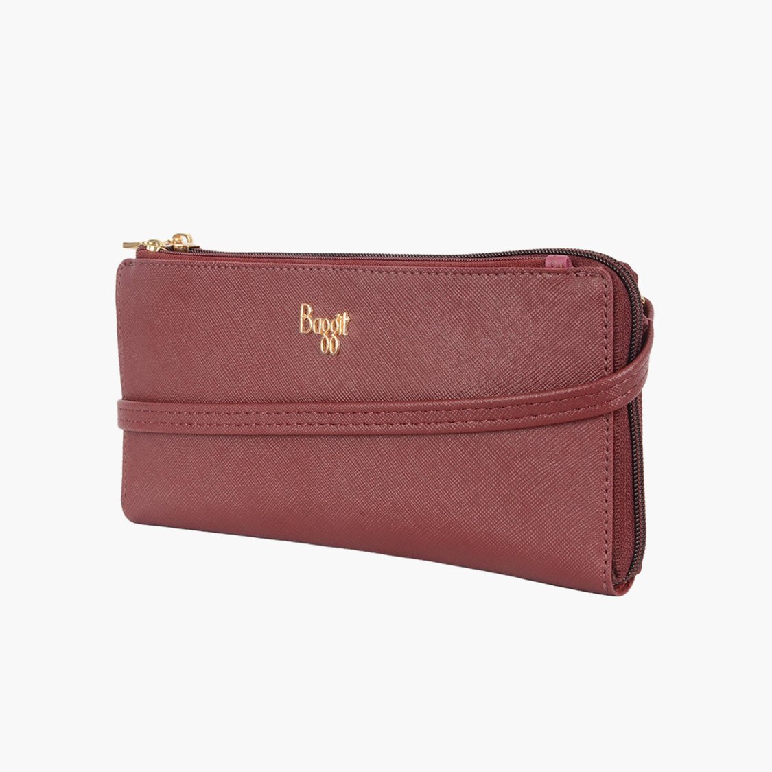 Buy BAGGIT Women Solid Zip-Around Wristlet Wallet from Baggit at