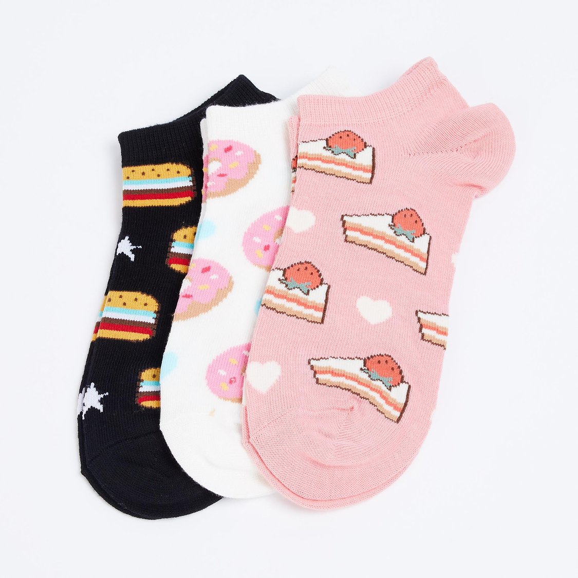 GINGER Women Printed Ankle Socks - Pack of 3