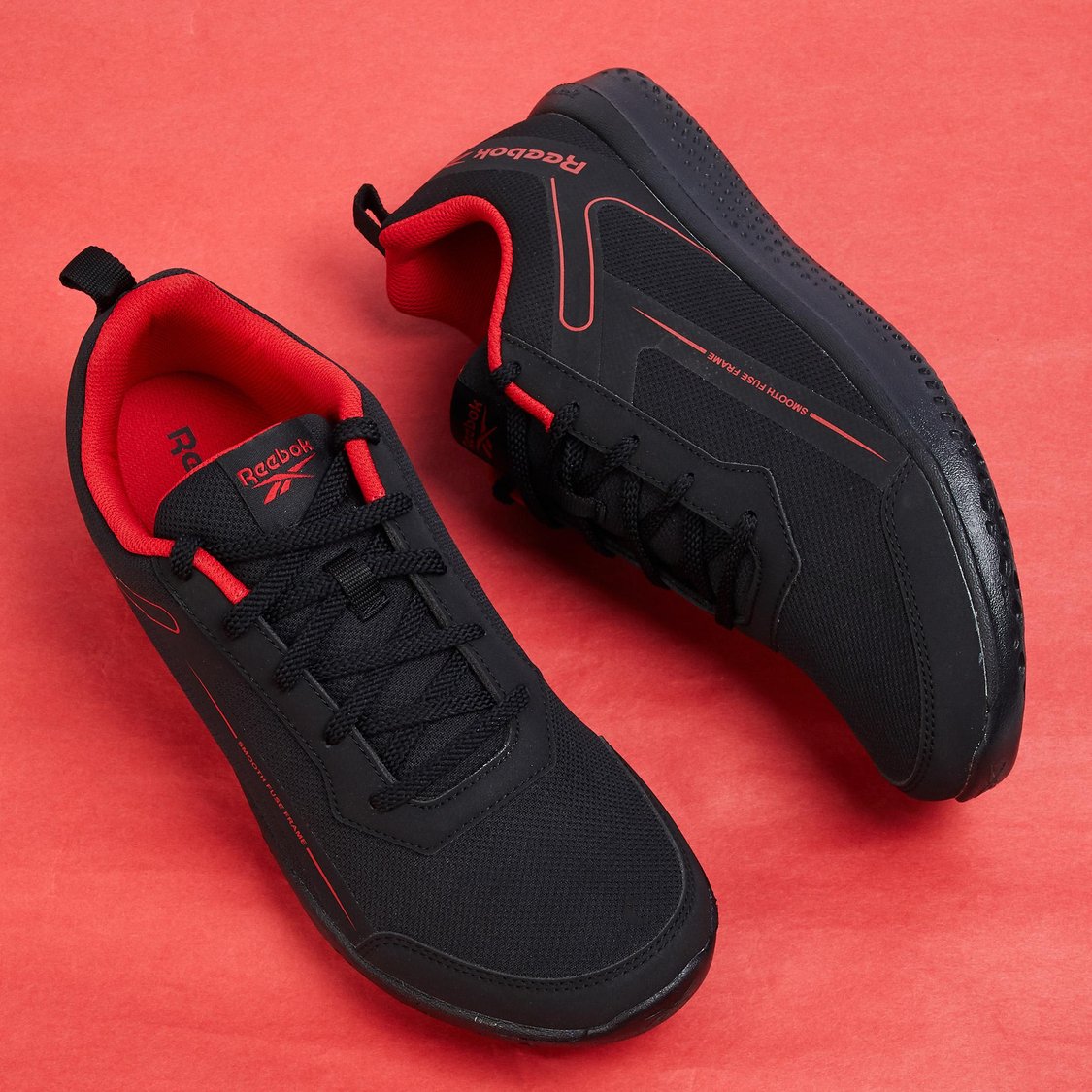 REEBOK Men Knitted Lace-Up Running Shoes