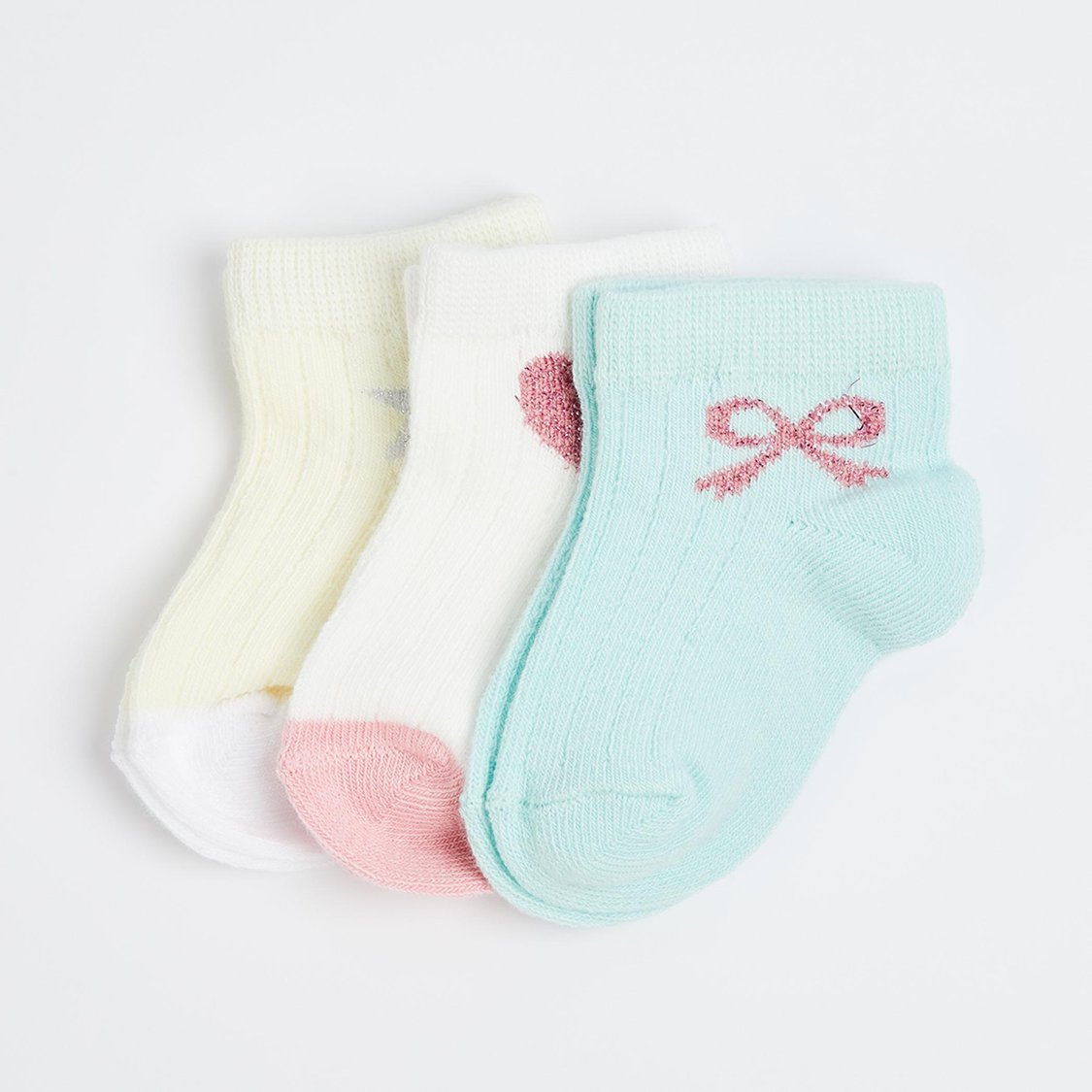 FAME FOREVER Girls Printed Ankle Length Socks - Pack of 3