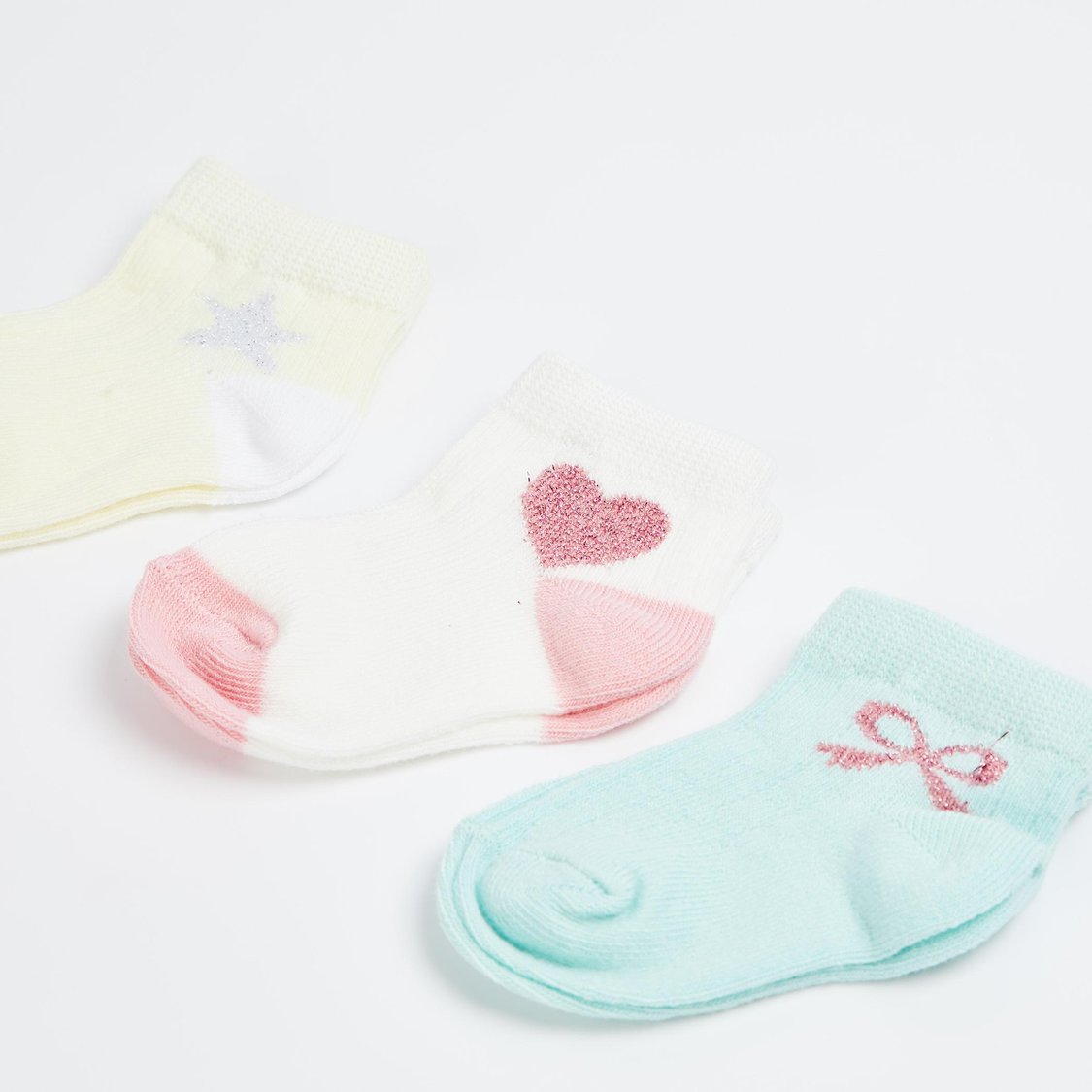 FAME FOREVER Girls Printed Ankle Length Socks - Pack of 3