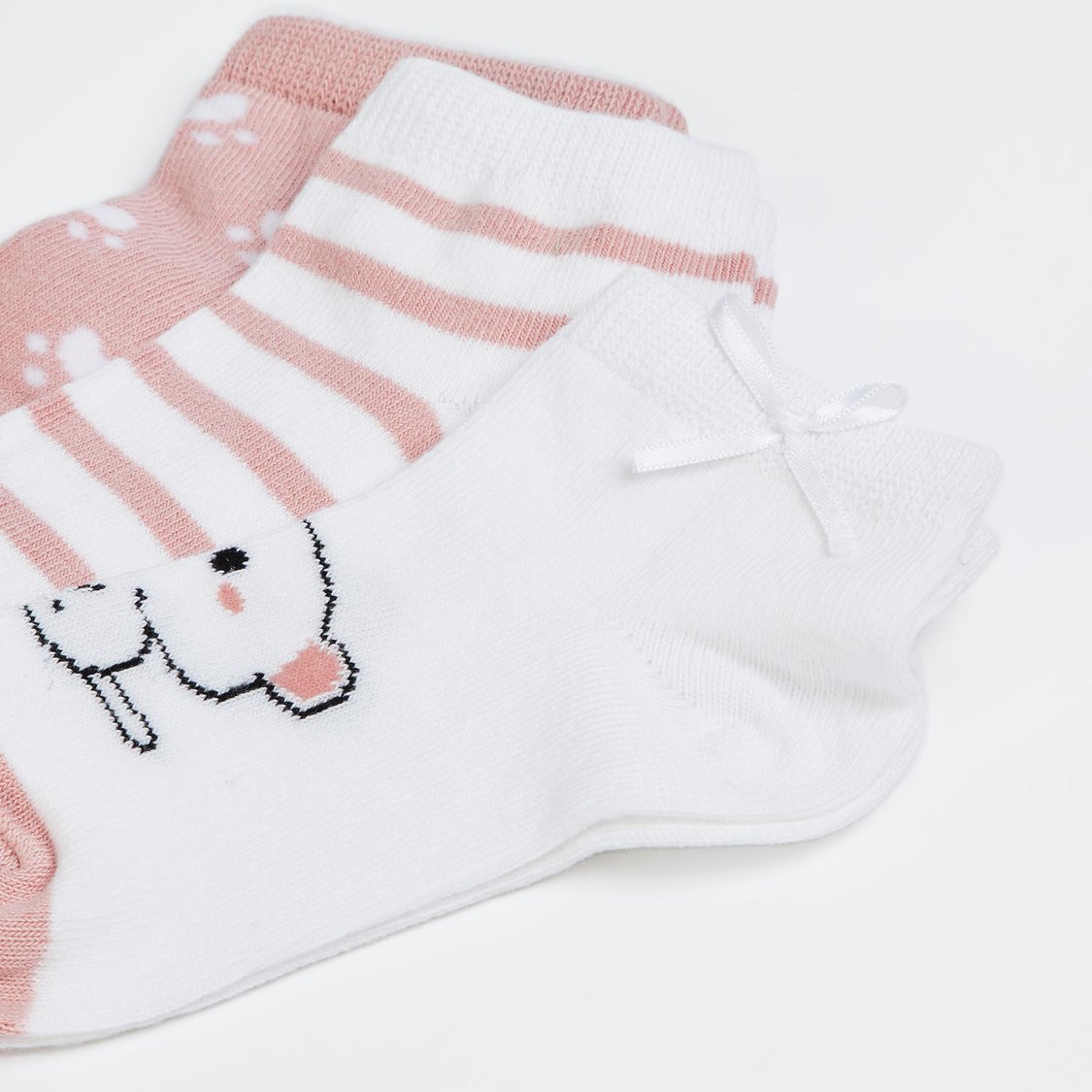 FAME FOREVER Girls Printed Ankle Length Socks - Pack of 3