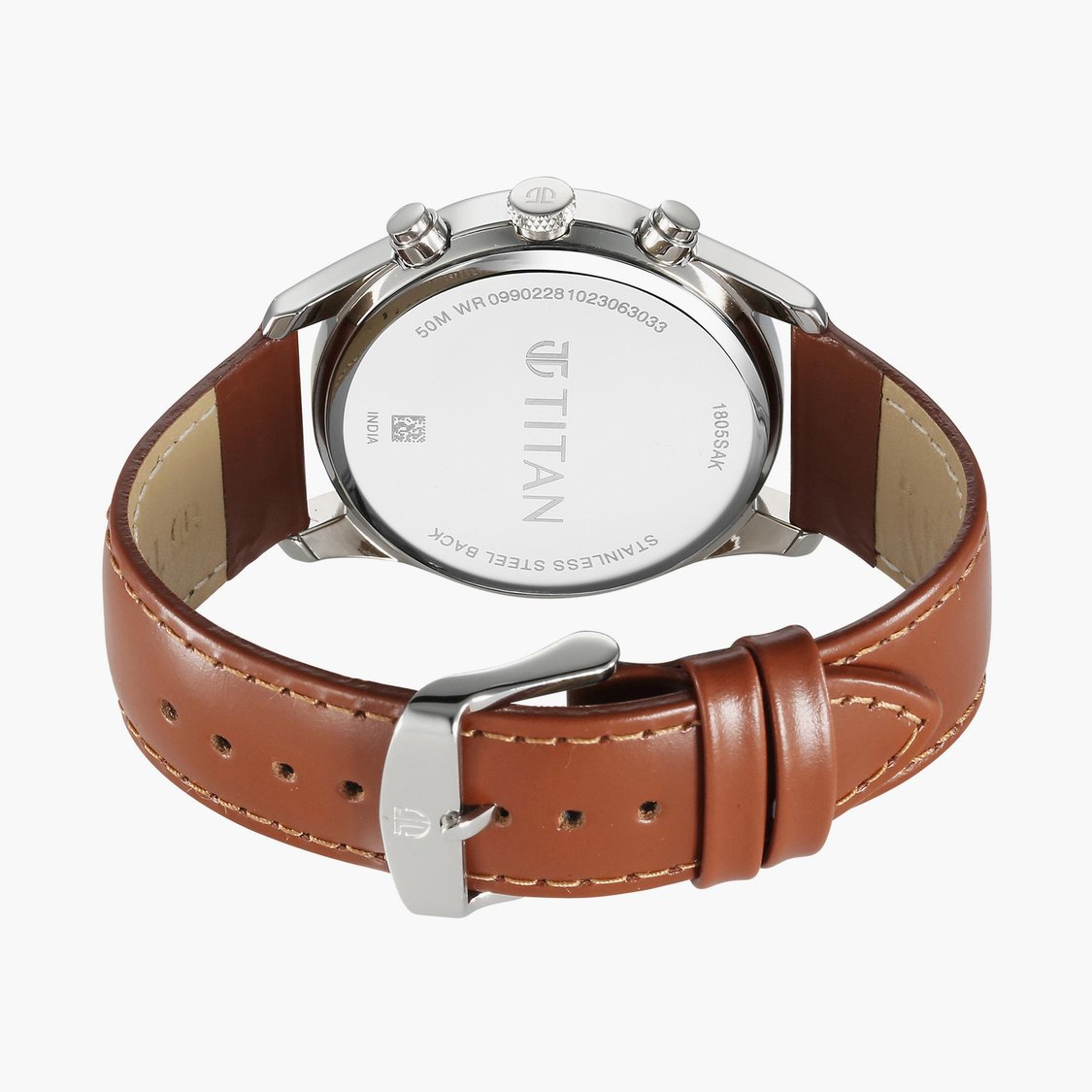 Buy TITAN Men Multifunction Watch with Leather Strap 1805SL11 from Titan at just INR 5995.0