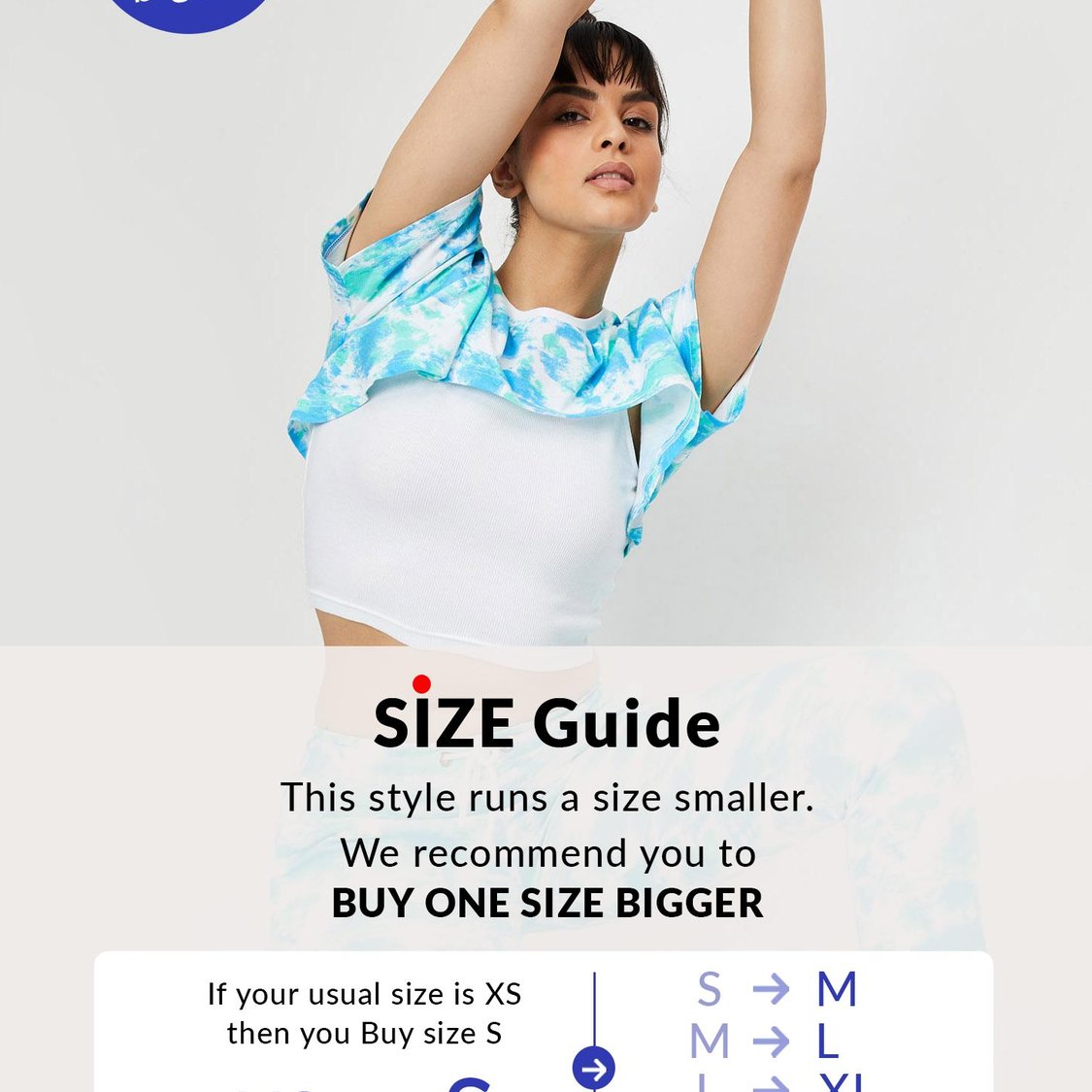 Women Cloud Printed Crop Top with Solid Inner