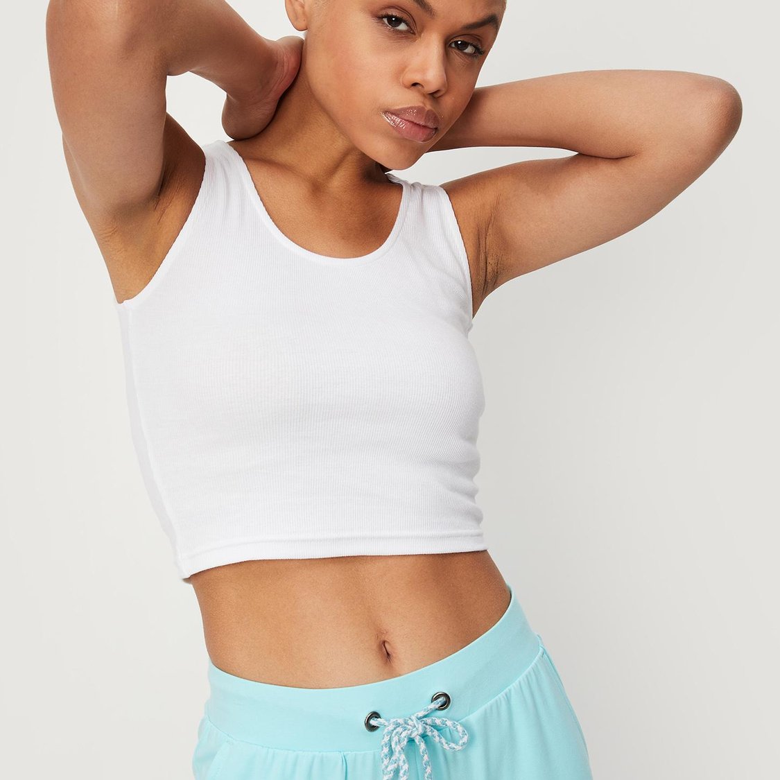 Women Cloud Printed Crop Top with Solid Inner