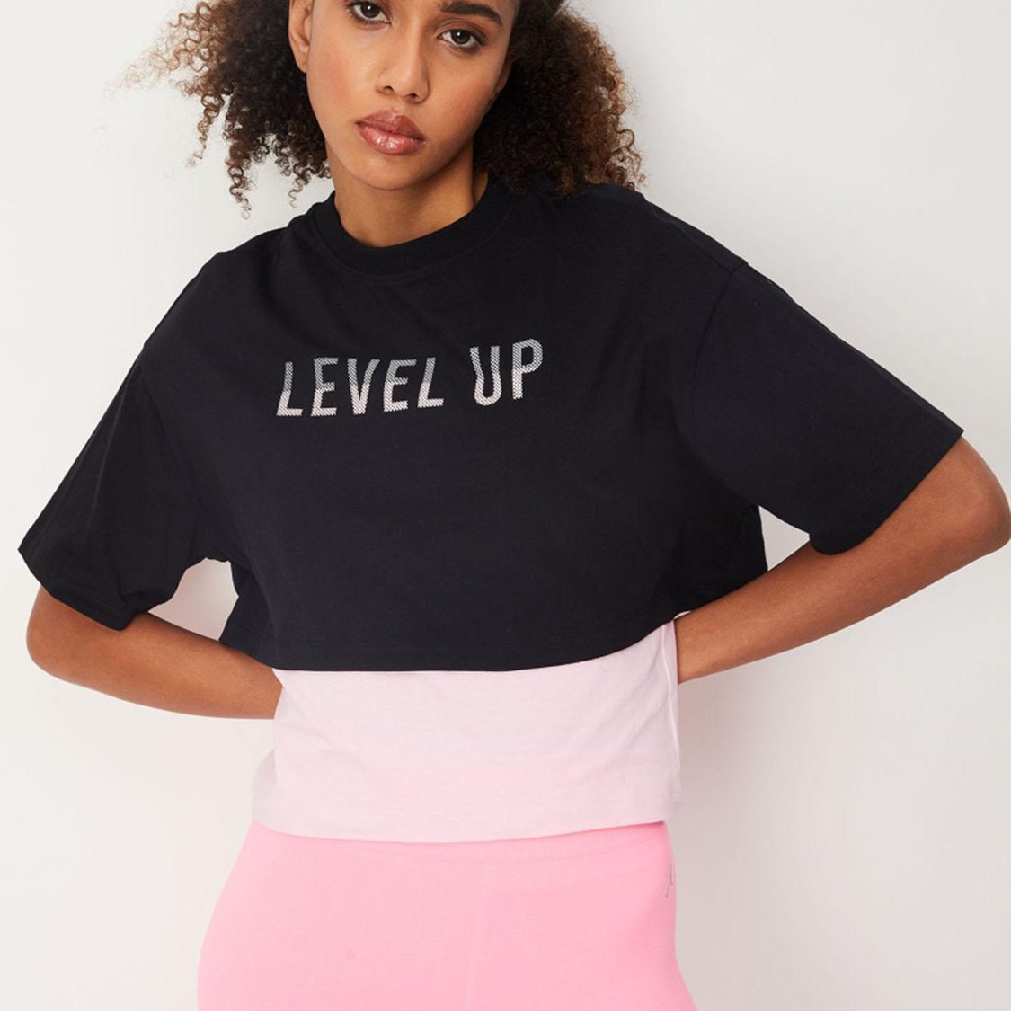Women Printed Layered Crop T-shirt