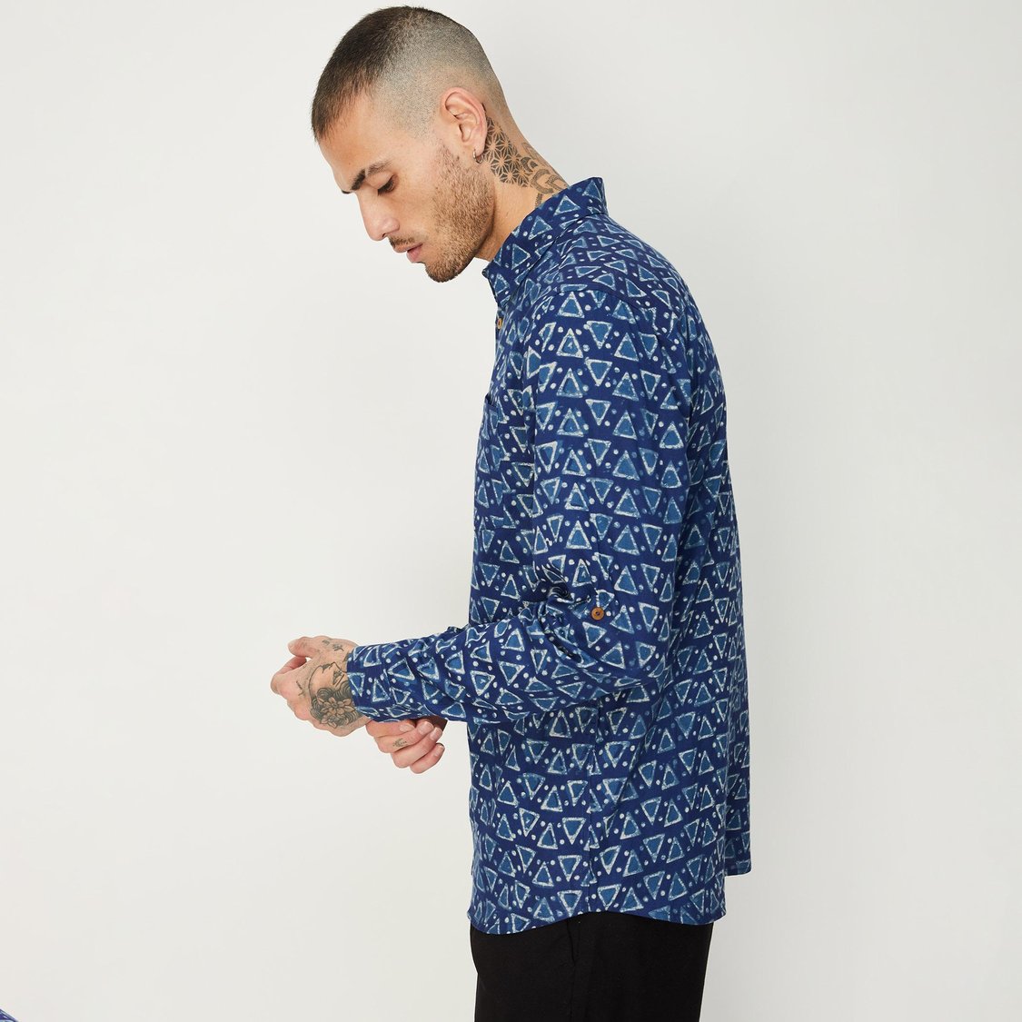 Men Printed Short Kurta